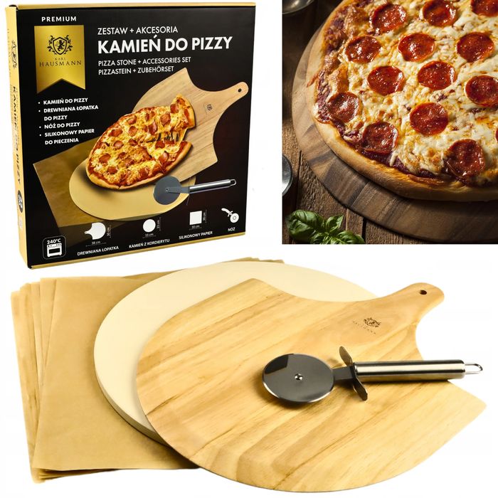 Zestaw Do Pizzy Kamień Z Kordierytu Nóż Deska Papier Do Pieczenia
