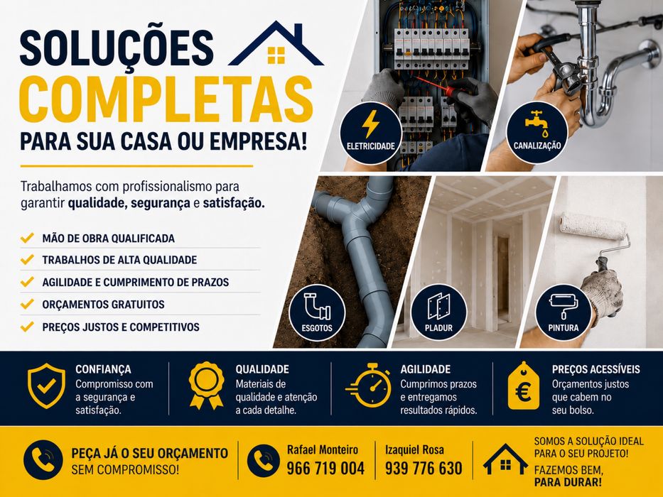 Remodelaçoes acabamentos pintura eletricidade canalização esgotos