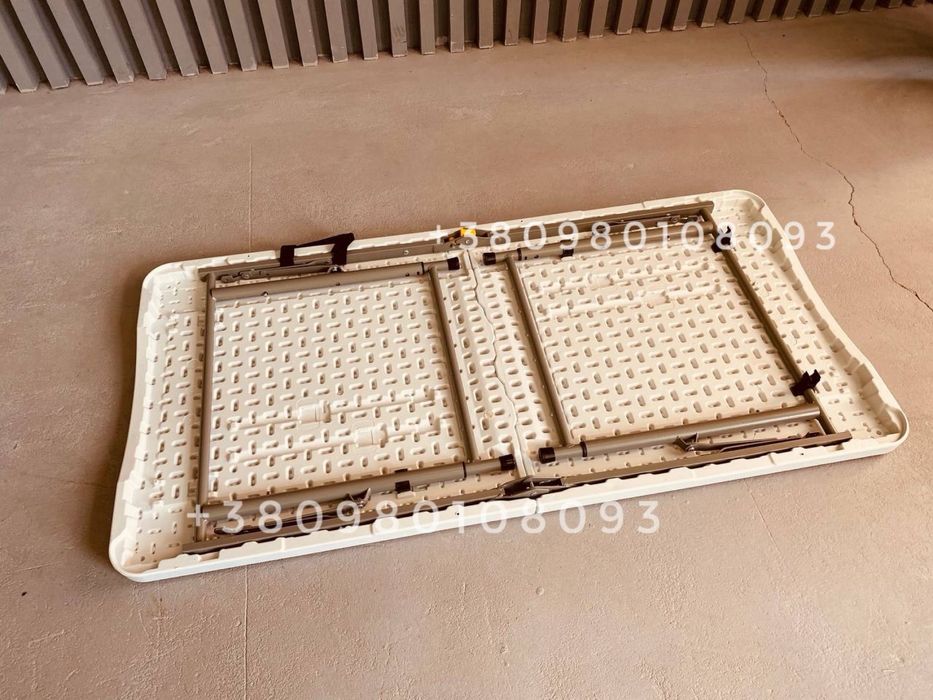Розкладний посилений стіл 120x60 см. ПЛАСТИКОВА міцна стільниця