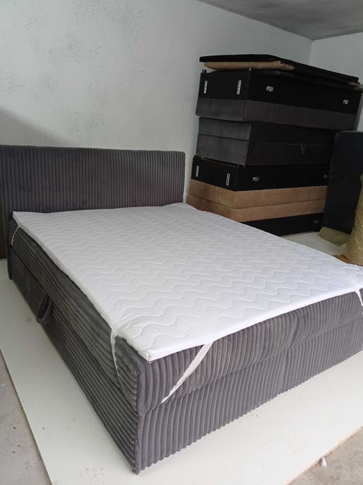 Łóżko kontynentalne tapicerowane 140/160/x200/SZTRUKS/WELUR/POJEMNIKI