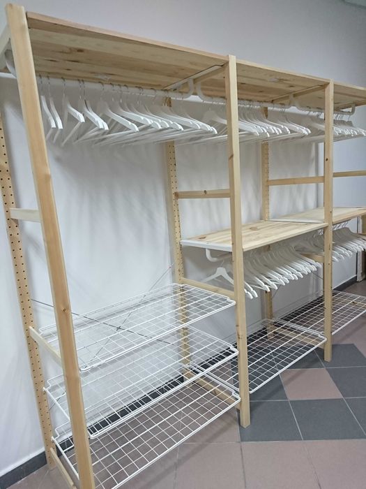 Regały 33 elementy garderoba Ikea IVAR 179 cm sosna