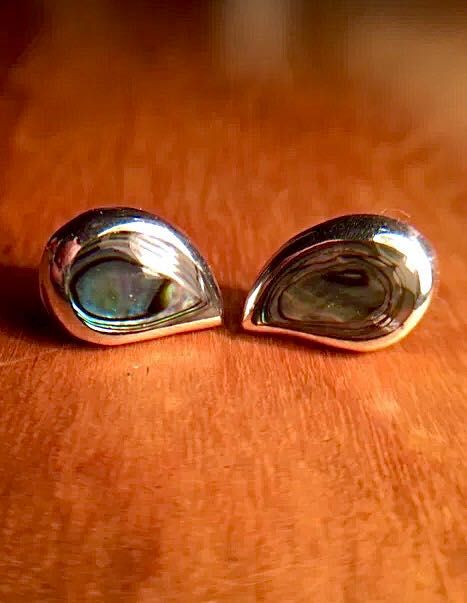 PRATA 925 - brincos com pedras azul / verde