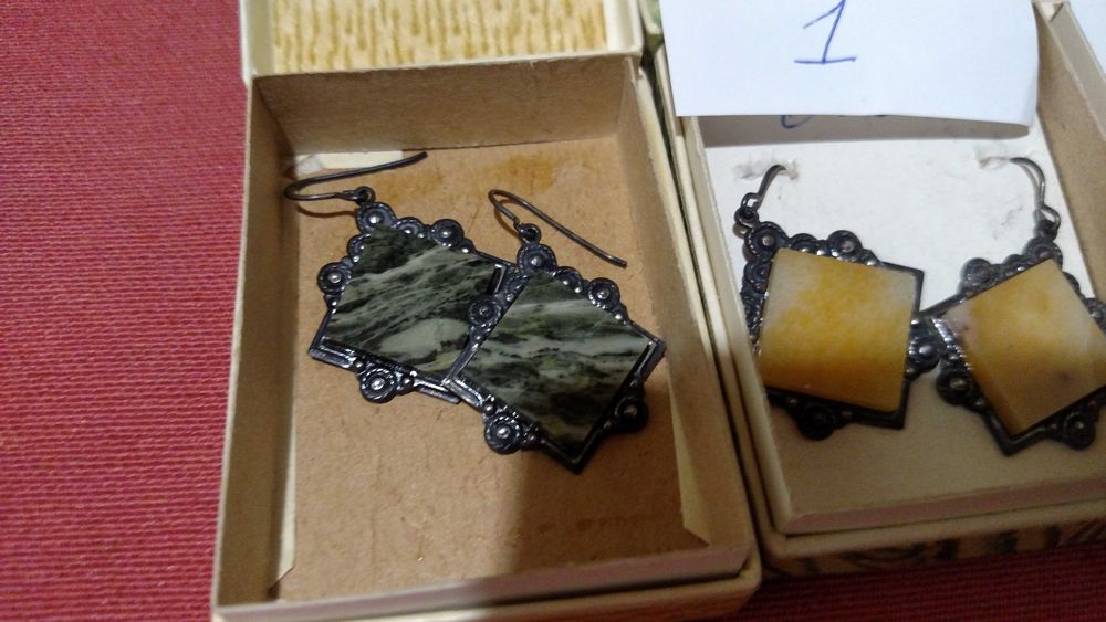 Серьги натуральный камень СССР