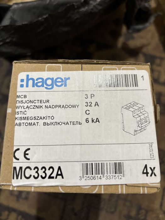 Автоматы HAGER 20, 25 А 3 фанные