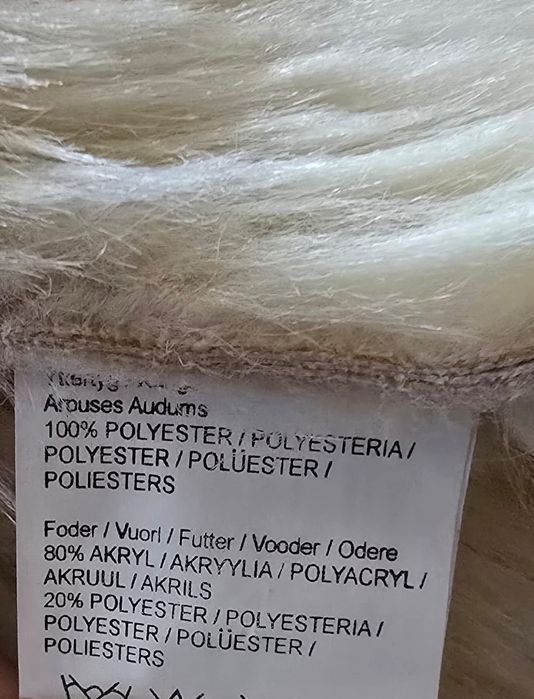 Beżowy kożuszek z futerkiem Lindex, rozmiar L