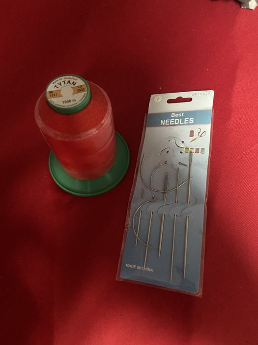 Nici do szycia Tytan 40 1000m czerwony 2522 do skóry+ igły