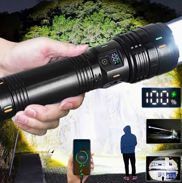 ‼️ТОП‼️Мощный фонарь | Ультраяркий телескопический Фонарик | Дисплей