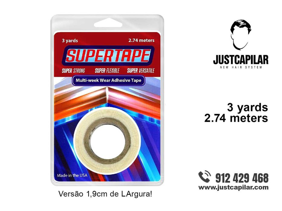Fita em Rolo True-Tape - Super Tape, para sistemas capilares em lace ou Micro-pele - 1,9cm x 3 yards - Próteses Capilares HD Premium | Justcapilar