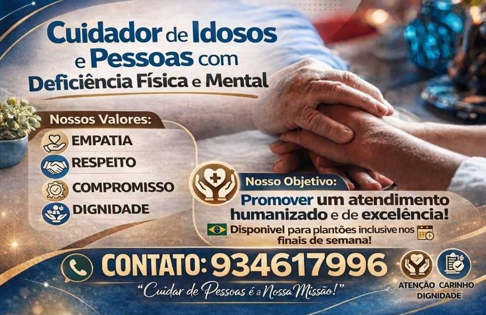 Cuidador de idosos com experiência em psiquiatria