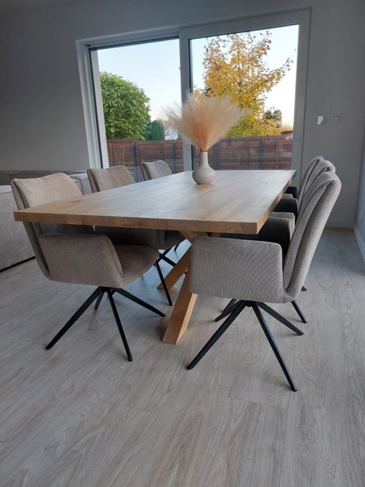 Stoł dębowy , pająk, krzyżak. Loft , nowoczesny