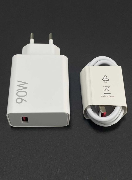 NOWY ZESTAW - Superszybka Ładowarka 90W do telefonu + Kabel USB-C 1m - Xiaomi Samsung Oppo Honor - GWARANCJA