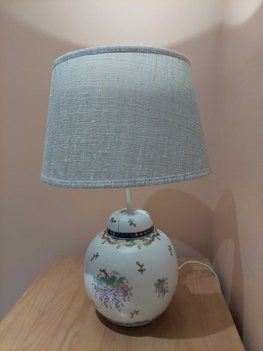 Candeeiro de mesa em cerâmica pintada à mão – estilo oriental