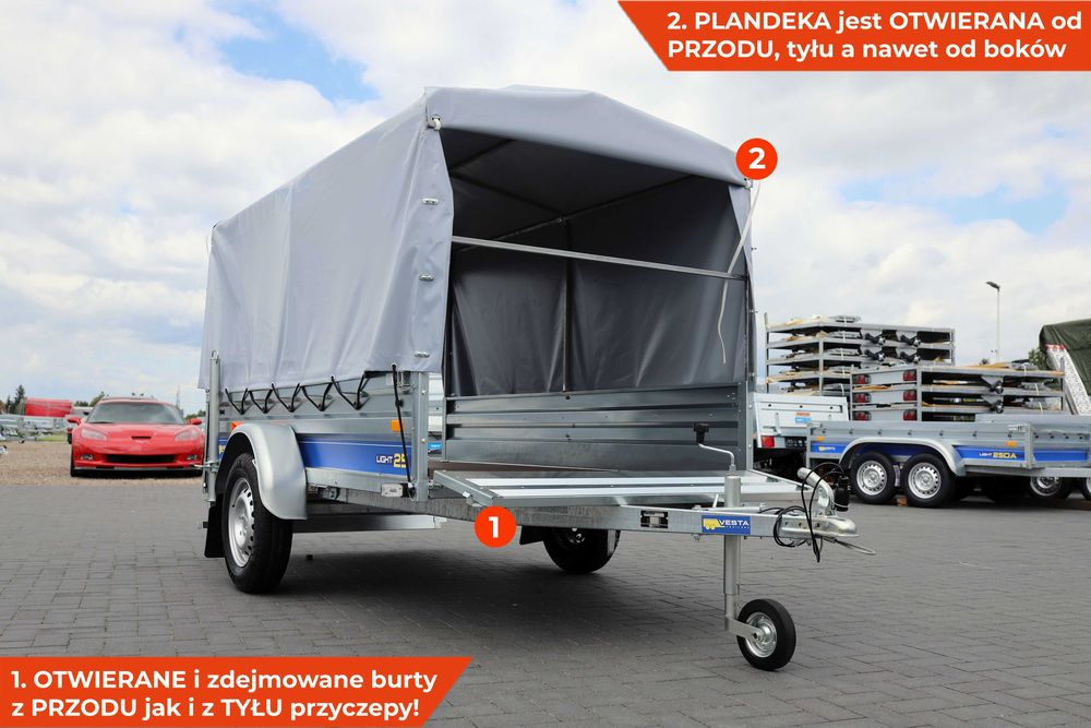 Nowa przyczepka z plandeką 252x135x37 VESTA Light 25 Plandeka lekka
