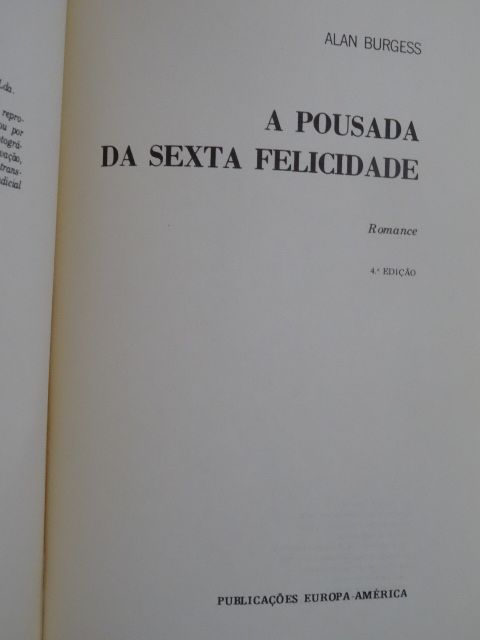 A Pousada da Sexta Felicidade de Alan Burgess