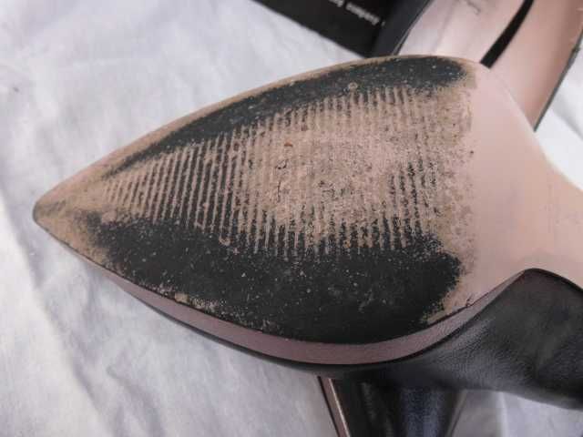 Simple skórzane szpilki platforma złote obcasy 39