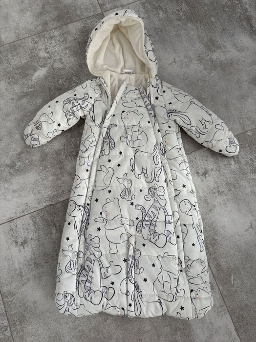 Cool Club, Kombinezon dziecięcy z kapturem, ecru, Kubuś Puchatek 74