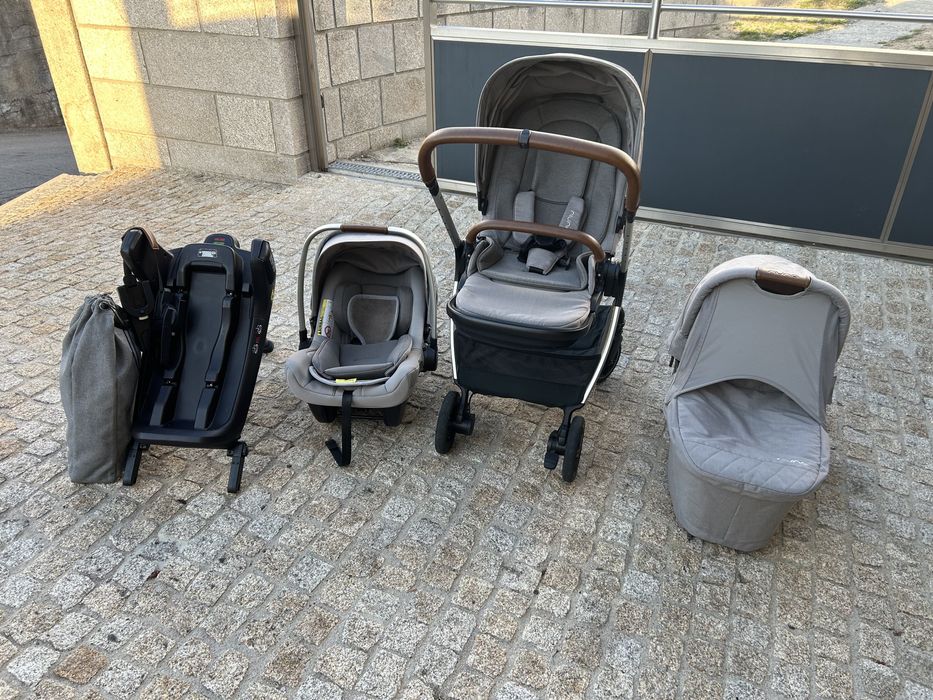 Trio Carrinho+Babycoque(Ovo)+Alcofa+Cadeira Auto G0 - Nuna Triv 2020-Muito Bom Estado
