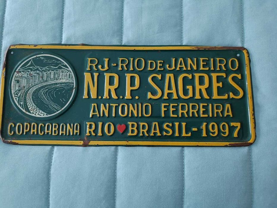 Placa comemorativa visita NRP Sagres ao Brasil em 1997