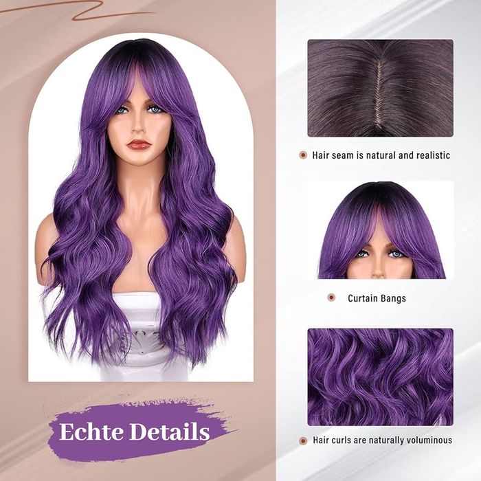 Fulang Włosy/peruka syntetyczna, długie, kręcone