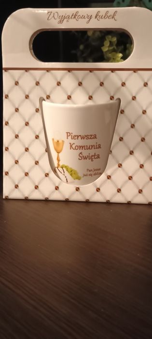 Kubek biały Pierwsza Komunia Święta nowy