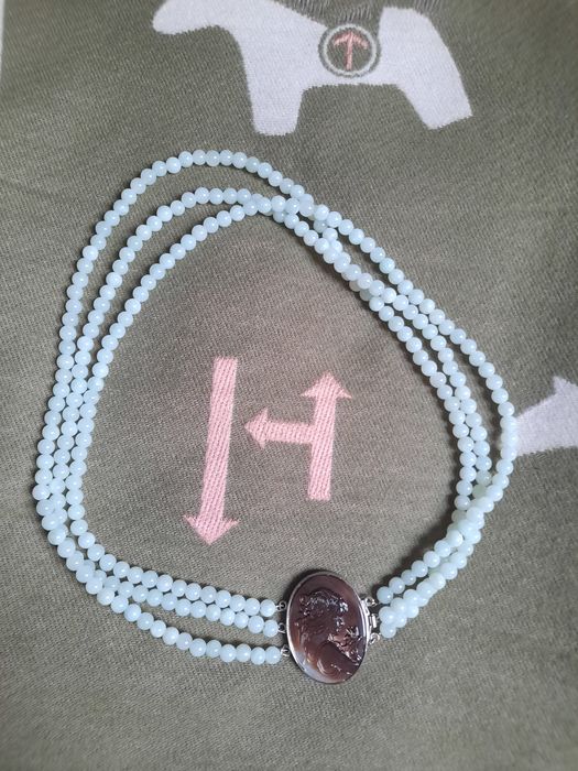 Elegancki naszyjnik korale kamień naturalny jadeit