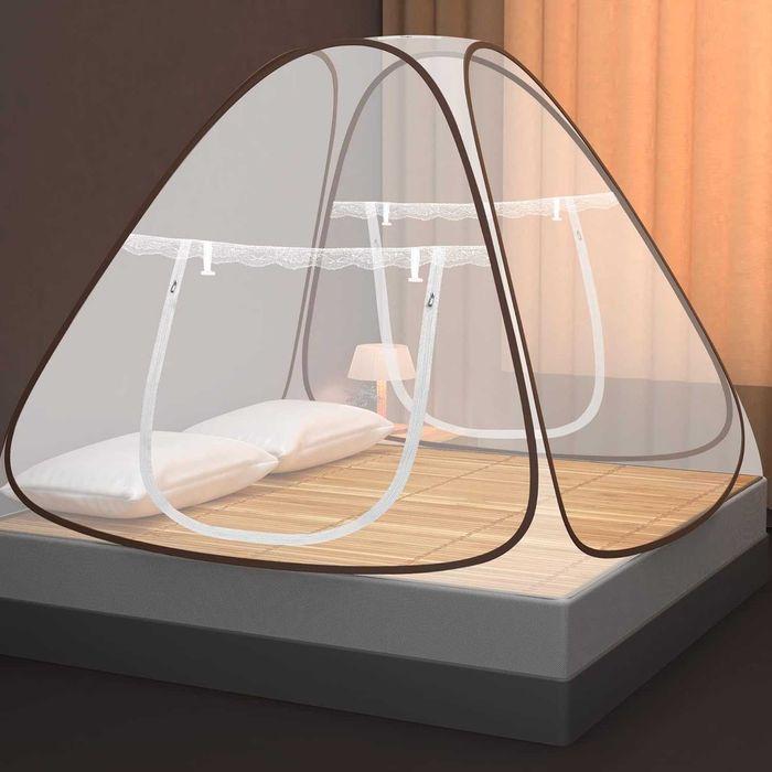 Rede Mosquiteira para Cama FABURO 150x200x150cm | Rede Antimosquitos Dobrável com Dupla Entrada | Portátil com Saco de Transporte