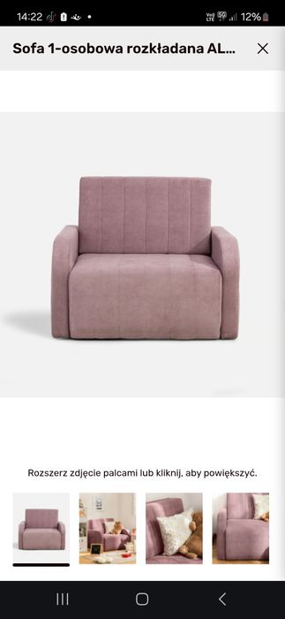 Sofa jednoosobowa rozkładana  Alaska