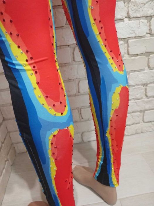 Комбінезон принт зі стразами зріст 162+