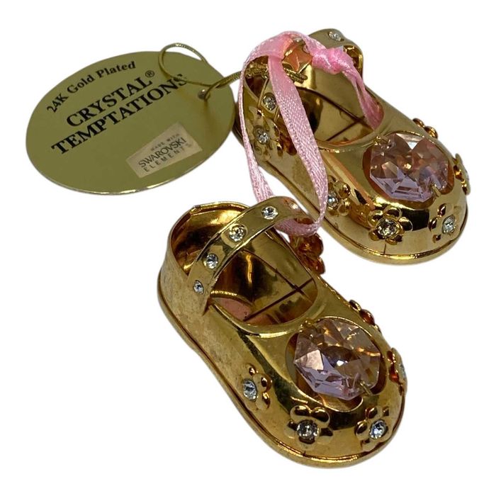 Biżuteria Platerowane 24K Buciki Swarovski w Czerwonym Pudełku.