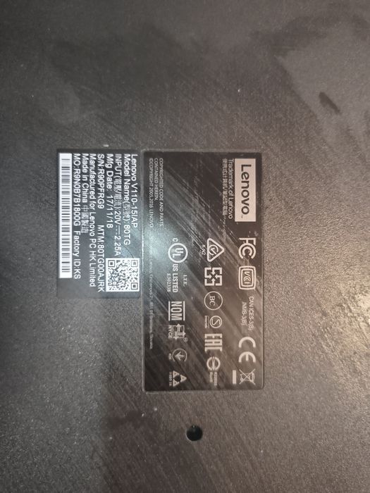 БВ Ноутбук Lenovo V110-15IAP 15.6 N3350 4 RAM 120 SSD