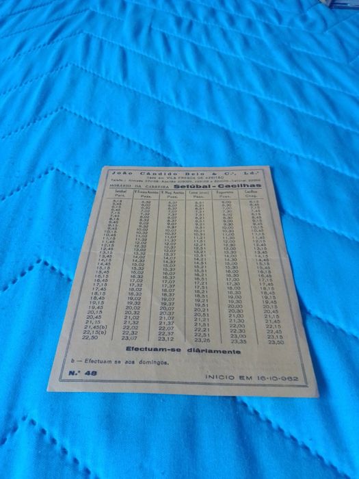 Rara Monofolha Horários da Empresa João Cândido Belo/Rodoviária Nacion