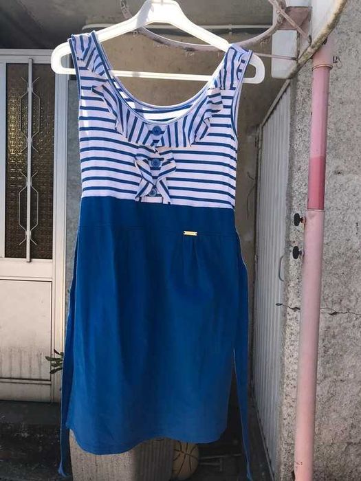 Vestido Azul e Branco Tam. S