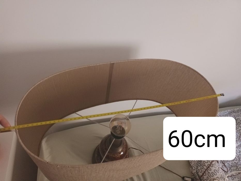 Candeeiro de mesa vintage- Cerâmica e latão 1960