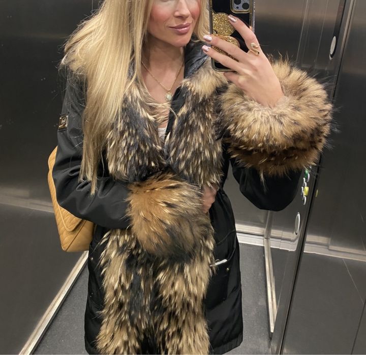 Parka z prawdziwym jenotem