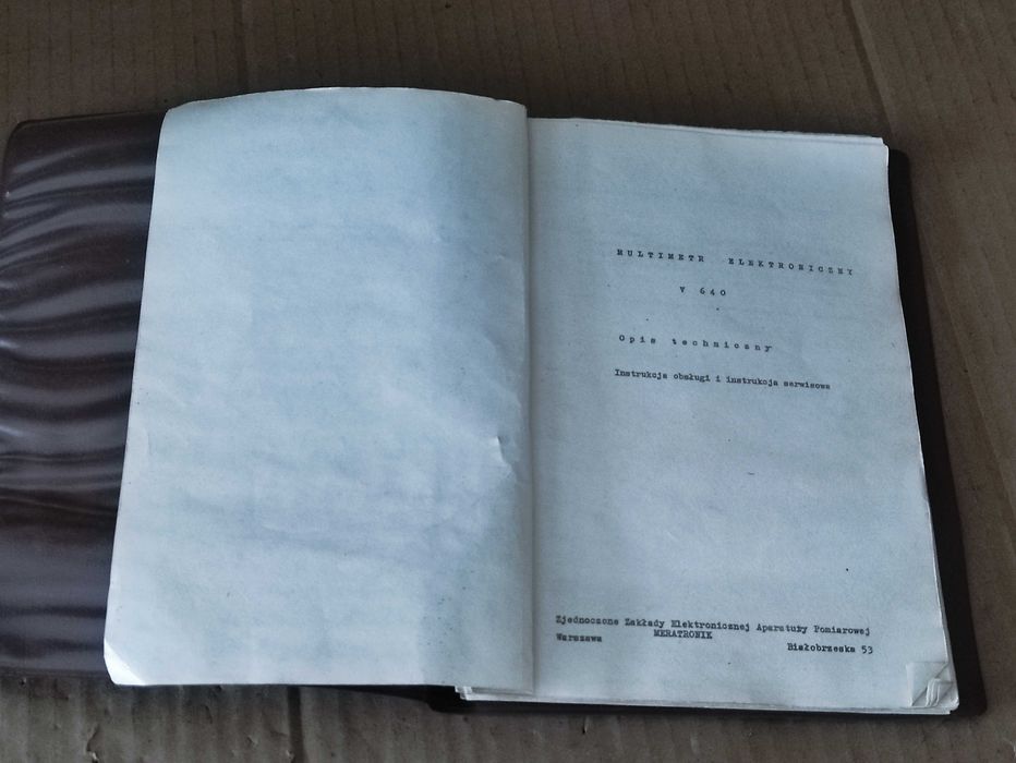 Instrukcja obsługi i serwisu multimetr V640 używana