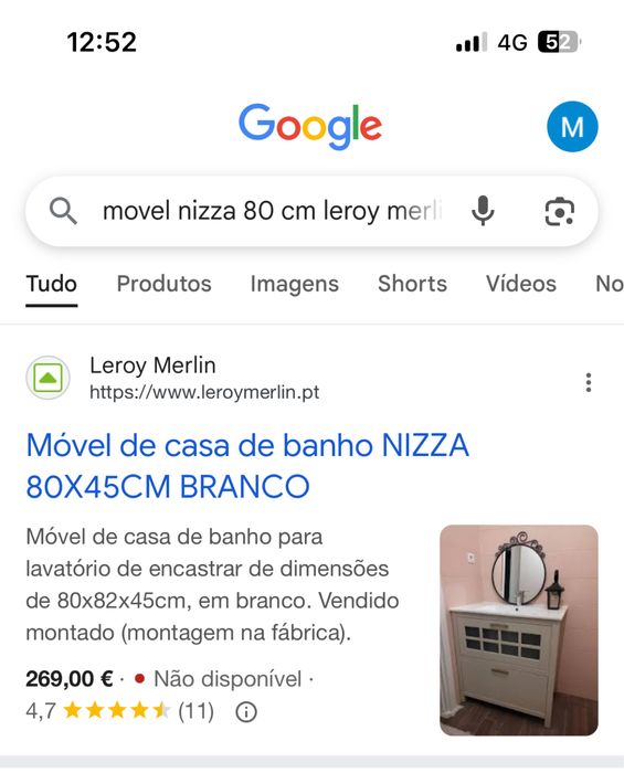 Movel casa banho C/ Lavatorio Pousar
