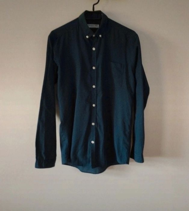 Granatowa męska koszula krata s