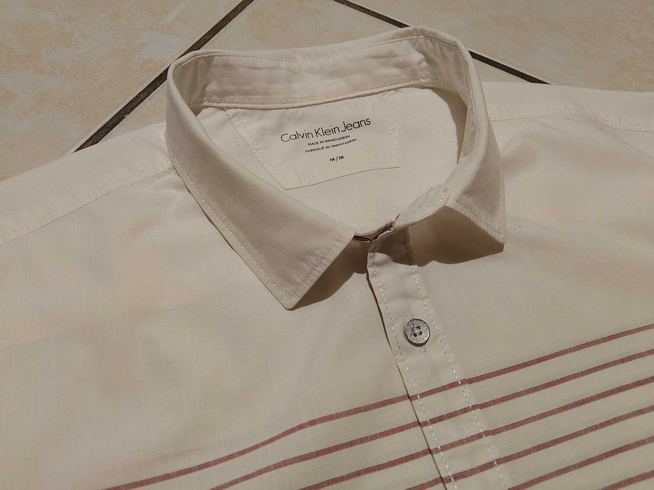 CALVIN KLEIN USA - NOWA! z LOGO Koszula Męska krótki rękaw rozmiar L