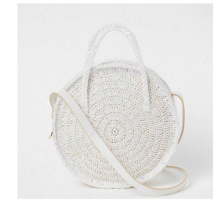 Плетена біла бежева сумка H&M