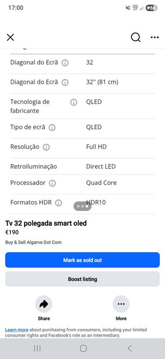 Tv tcl 32 smart  oled