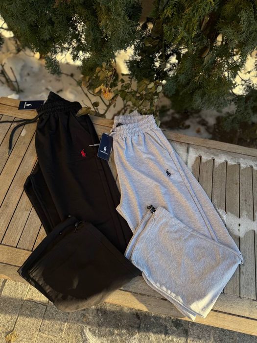 Штани Polo Ralph Lauren чорні чоловічі широкі штаны Поло Ральф серые