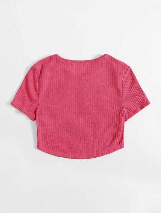Top Malha Rosa Shein