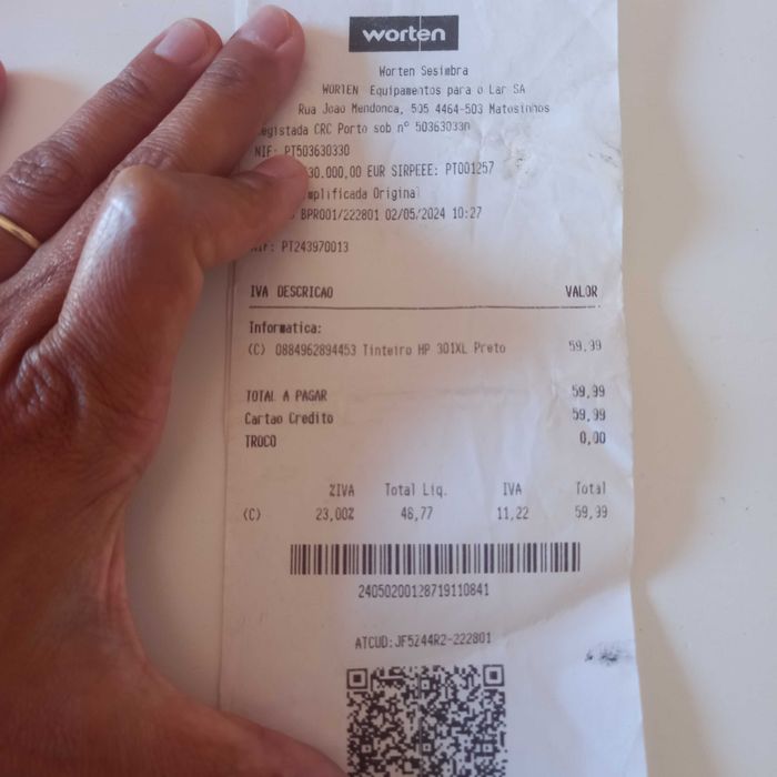 Vendo tinteiro 301 preto XL preto hp