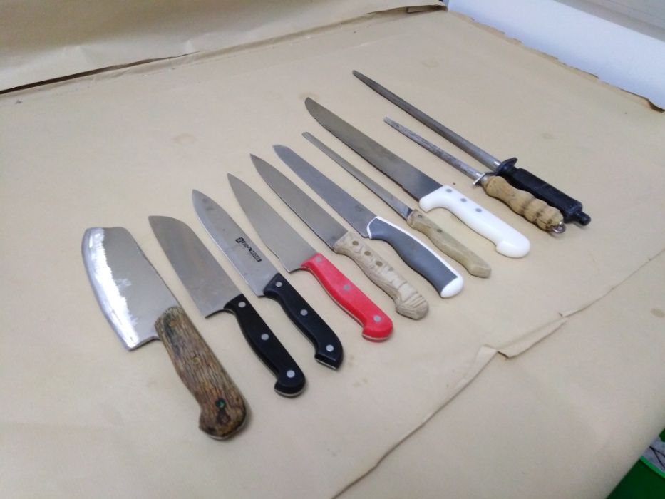 Facas e Ferros de amolar conjunto de 10 unidades