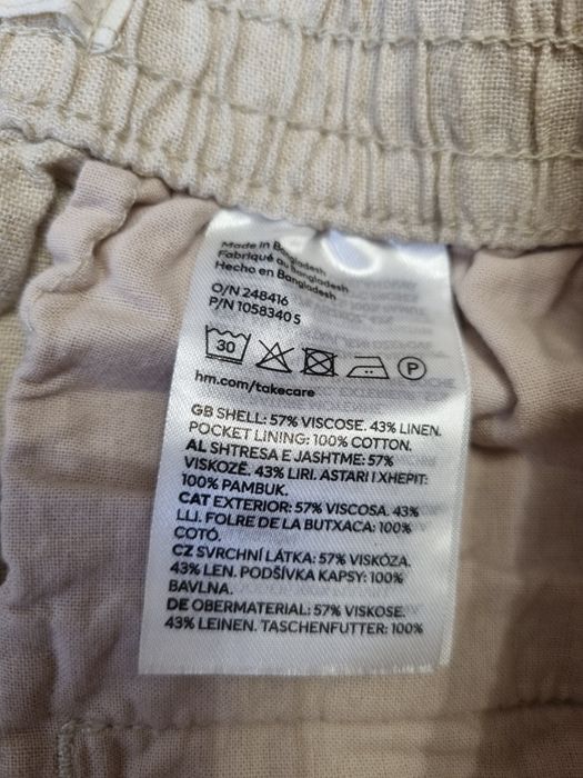 Spodenki szorty H&M S 36 Len viskoza