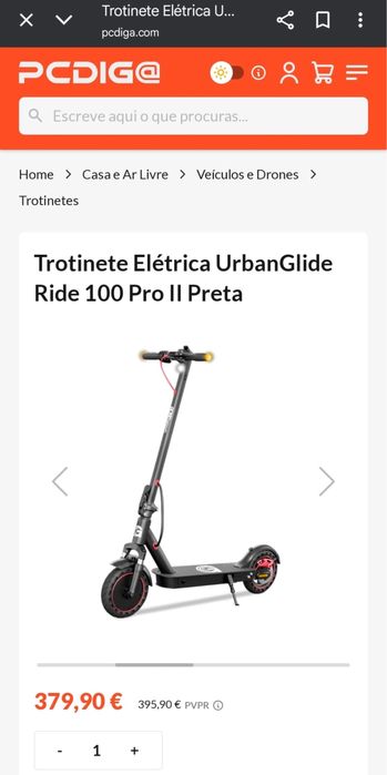 Vendo Trotinete Elétrica UrbanGlide Ride 100 Pro II Preta
