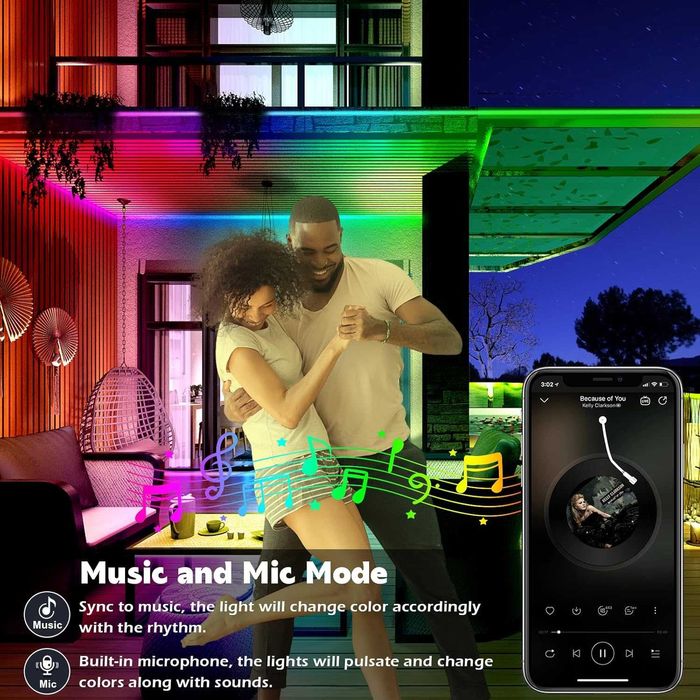 Zewnętrzna wodoodporna taśma LED 30 metrów pilot aplikacja