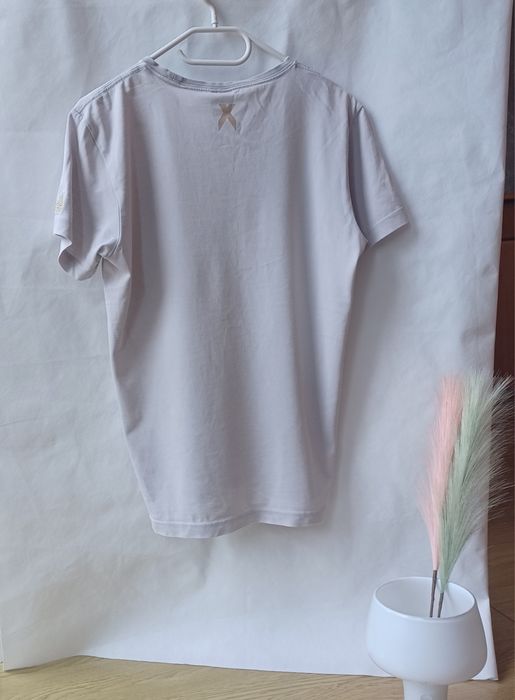 Adidas koszulka T-shirt bluzka top biała logo S 36