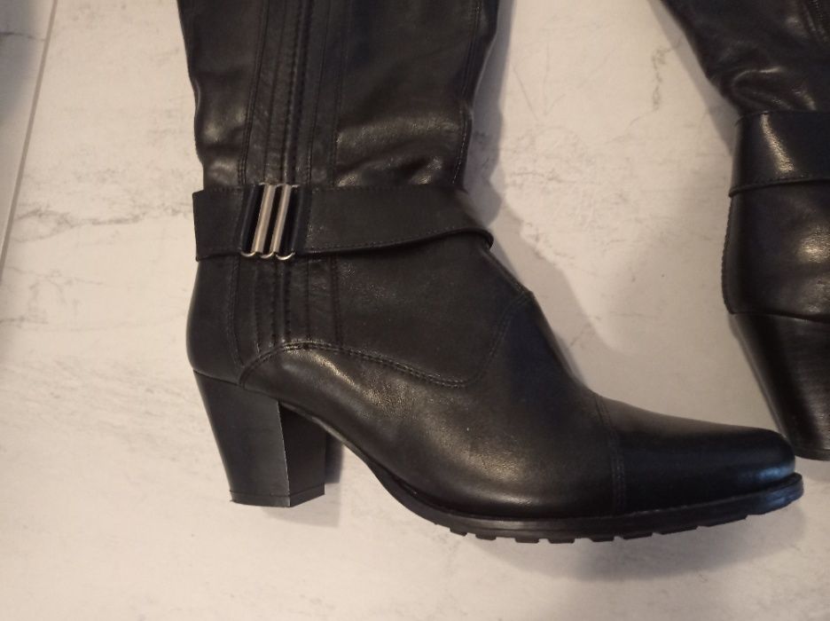 Kozaki, skóra 100%, nowe, rozmiar 40