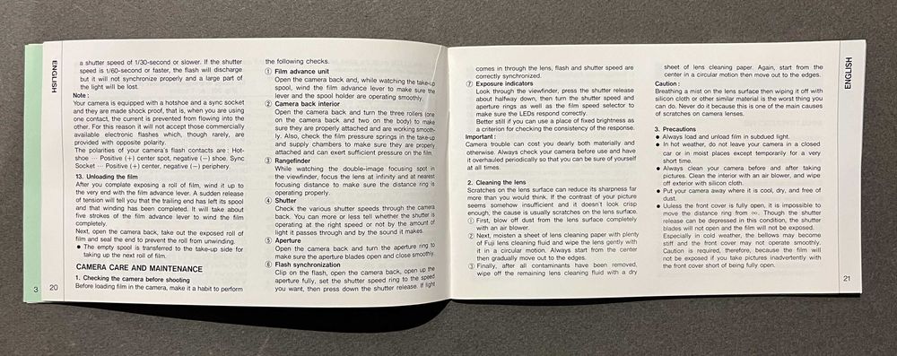 Manual Fujica GS645 Professional